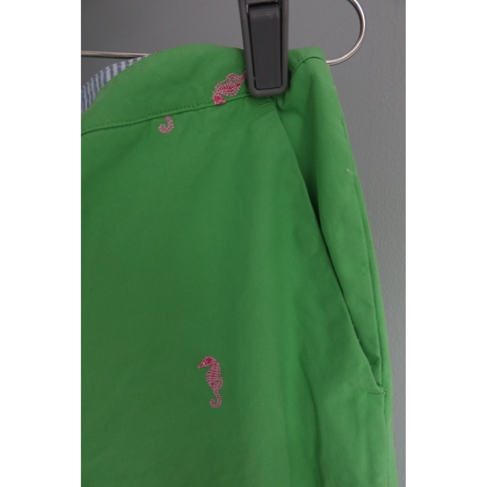 Tommy Hilfiger Unique Women's‎ 8 Green Pink Seahorse Embroidered Capri Crop Golf - Picture 5 of 8